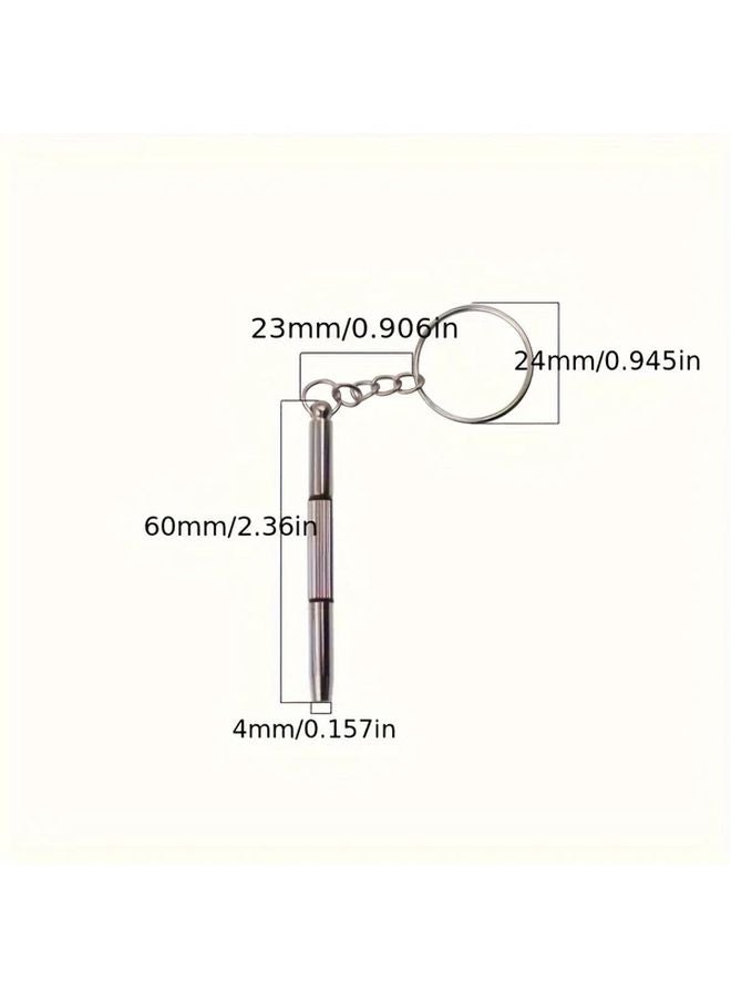 5Pcs Precision Eyeglass Screwdriver Set With Keychain Portable Repair Tool Kit - Image 4